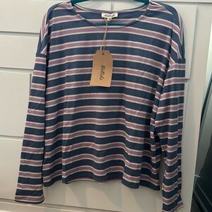 Purple Stripe Dolman Sleeve Tee